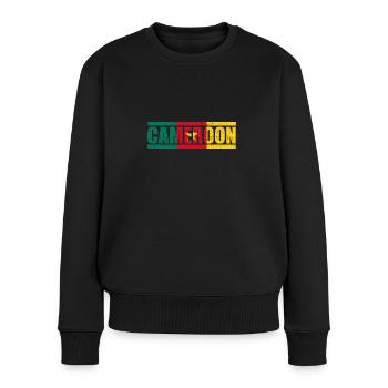 Kamerun - Frauen Premium Bio Pullover - Schwarz - Vorne - Julia (174cm)