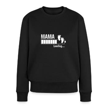 Mama loading - Frauen Premium Bio Pullover - Schwarz - Vorne - Julia (174cm)