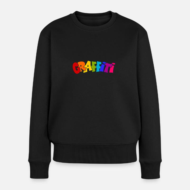Graffiti - Frauen Premium Bio Pullover - Schwarz