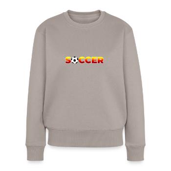 Football - Pull Premium bio Femme - taupe - Devant - Julia (174cm)