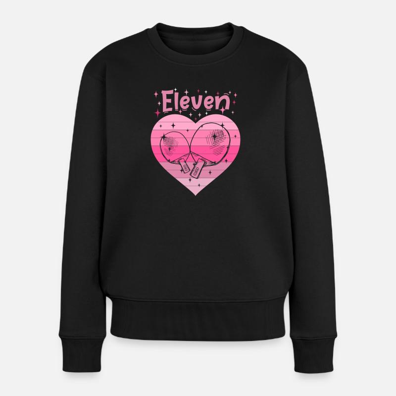 Tischtennis Mädchen 11. Geburtstag - Frauen Premium Bio Pullover - Schwarz