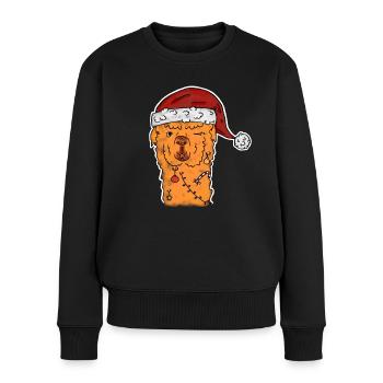 X-Mas Lama - Frauen Premium Bio Pullover - Schwarz - Vorne - Julia (174cm)