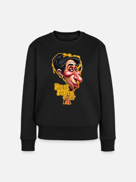 Caricature of a woman - Best Mom ever 1 - Frauen Premium Bio Pullover - Schwarz