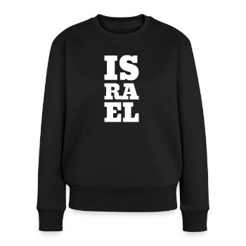 ISRAEL - Frauen Premium Bio Pullover - Schwarz - Vorne - Julia (174cm)