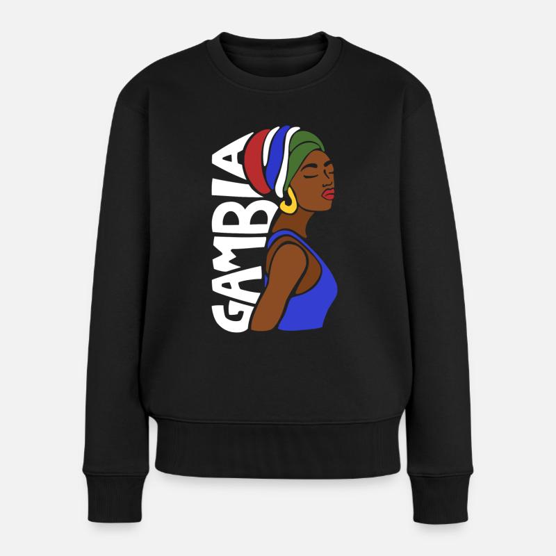 Gambia - Frauen Premium Bio Pullover - Schwarz