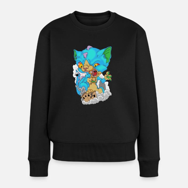 Katze Chaton Chat Monstre - Pull Premium bio Femme - noir