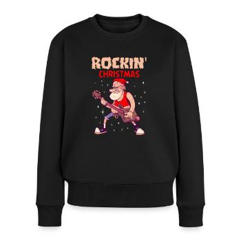 Cadeau de musique de groupe de guitare de Noël Rockin vacances - Pull Premium bio Femme - noir - Devant - Julia (174cm)