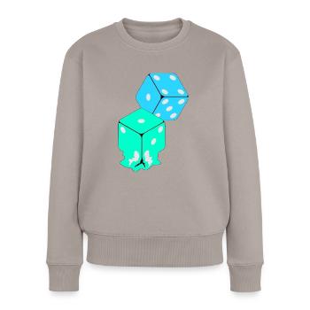 Dice - Pull Premium bio Femme - taupe - Devant - Julia (174cm)