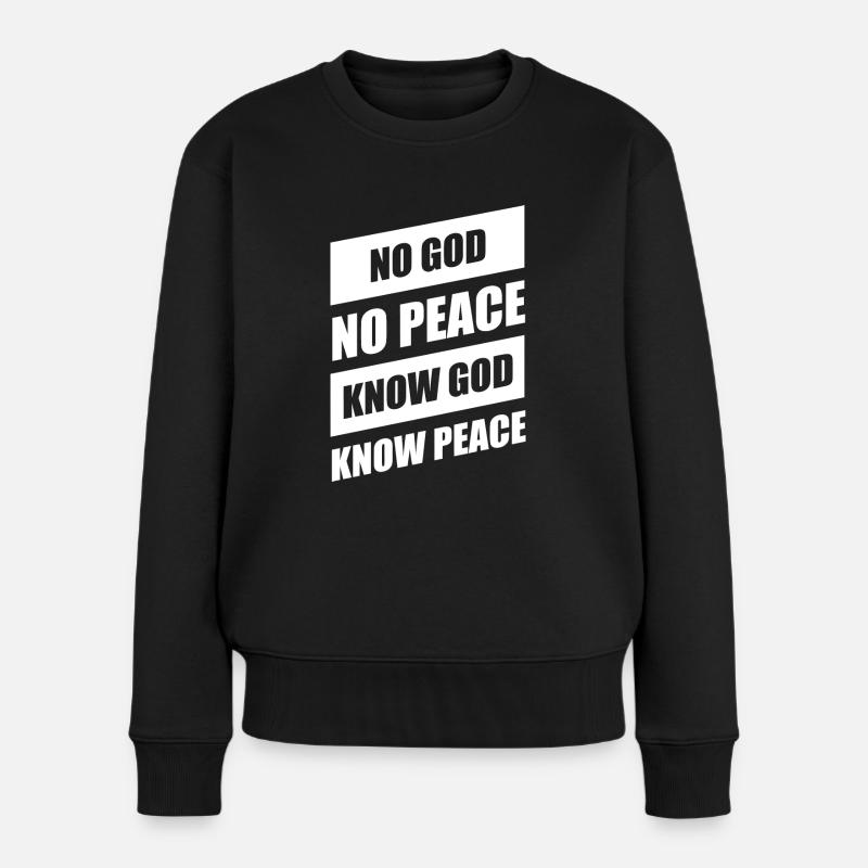 Christliche Sprüche - Frauen Premium Bio Pullover - Schwarz