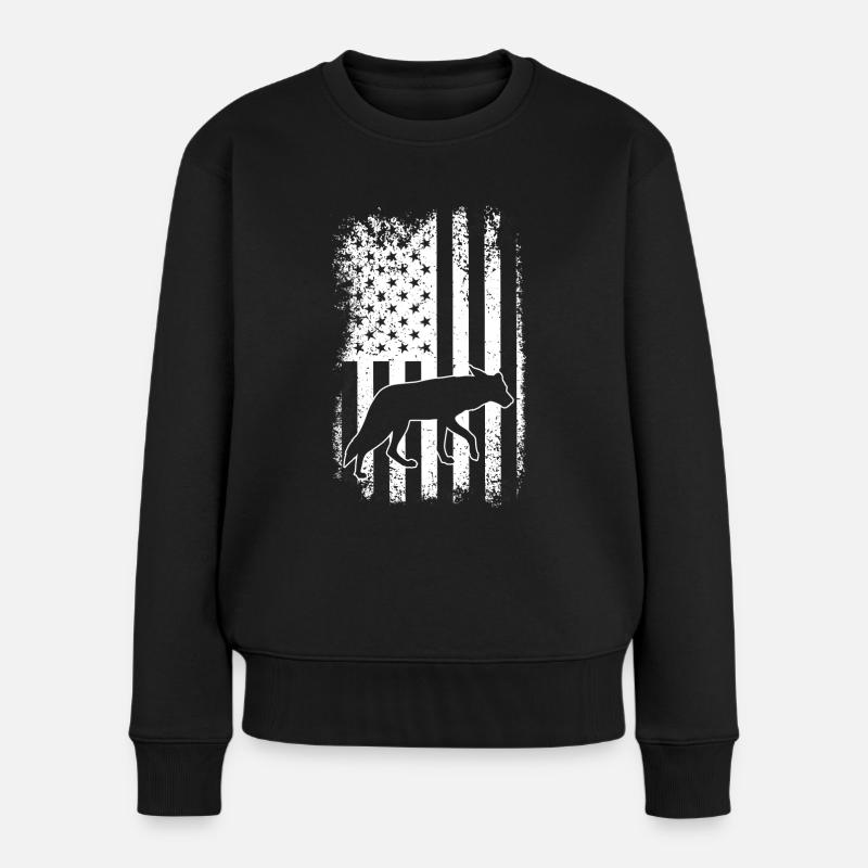 Kojoten Design für Kojotentöter - Frauen Premium Bio Pullover - Schwarz