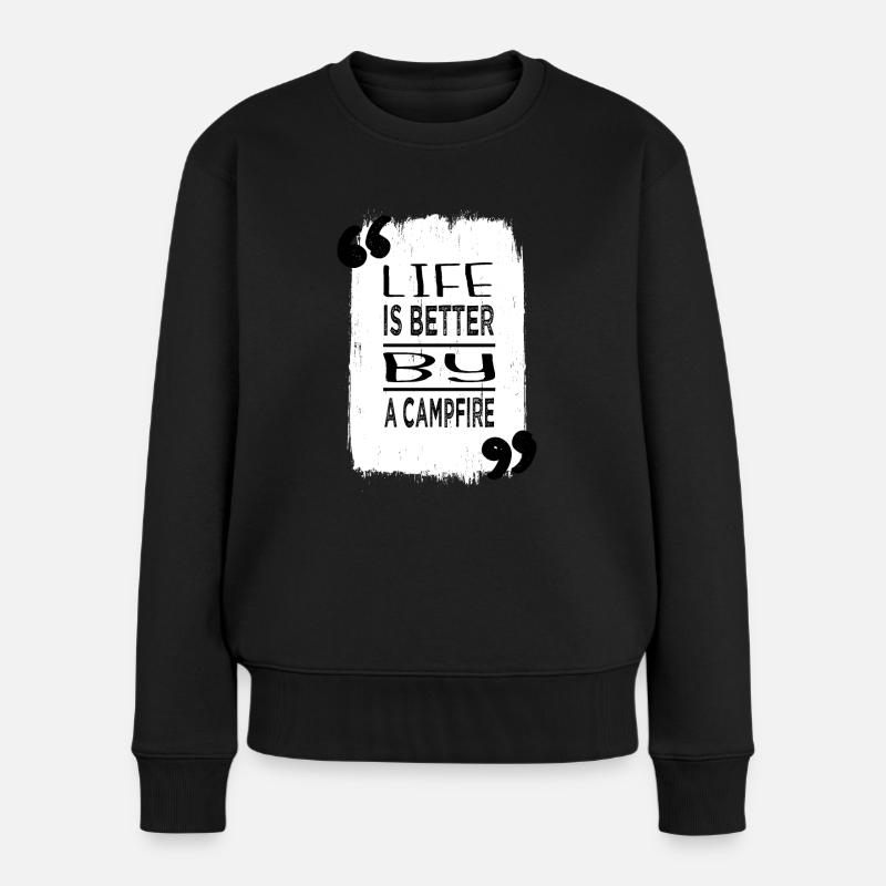 awesome rv humor breakfast birthday present - Frauen Premium Bio Pullover - Schwarz