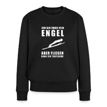 Skispringen | Skispringer | Skisprung | Skifliegen - Frauen Premium Bio Pullover - Schwarz - Vorne - Julia (174cm)