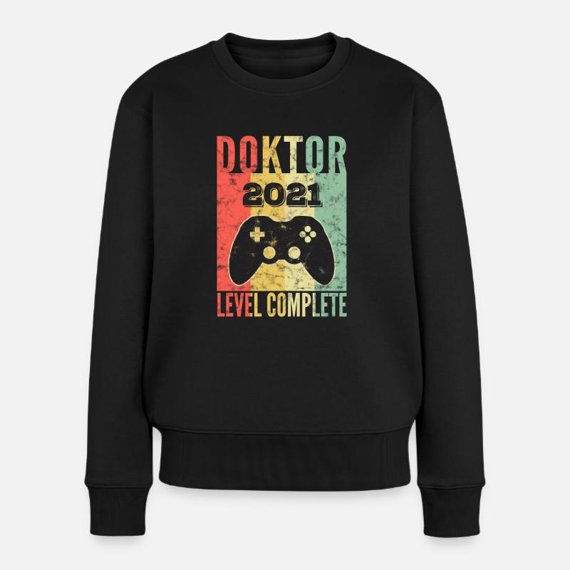 Doctor 2021 Niveau terminé - Pull Premium bio Femme - noir