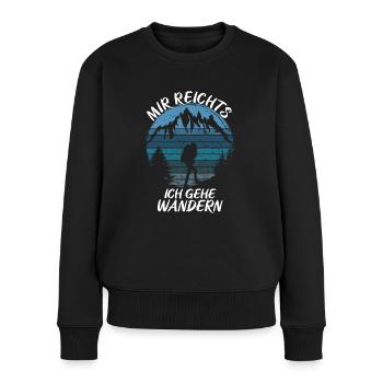 Wandern Bergsteigen Wanderung Natur Adventure - Frauen Premium Bio Pullover - Schwarz - Vorne - Julia (174cm)