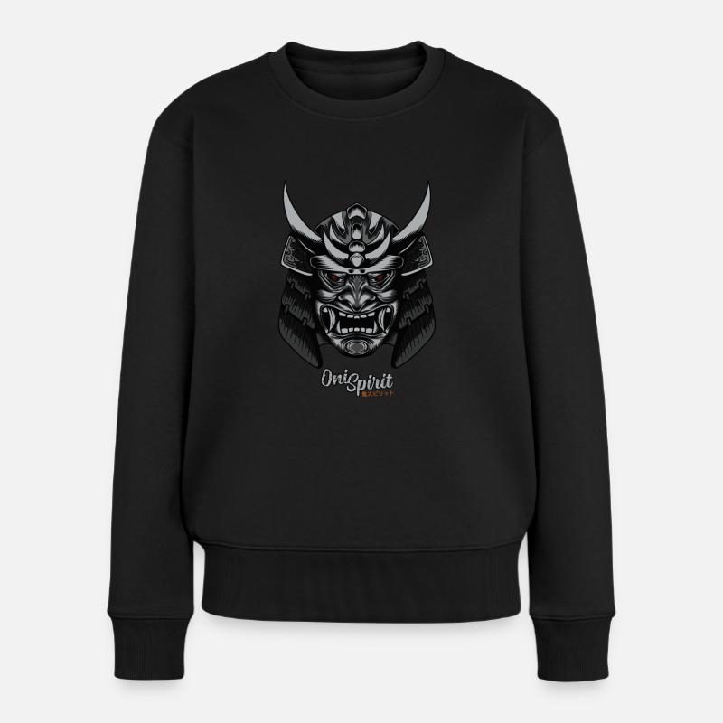 Samurai - Frauen Premium Bio Pullover - Schwarz