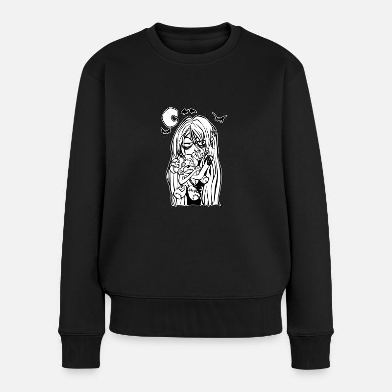 Filles effrayantes vampire - Pull Premium bio Femme - noir