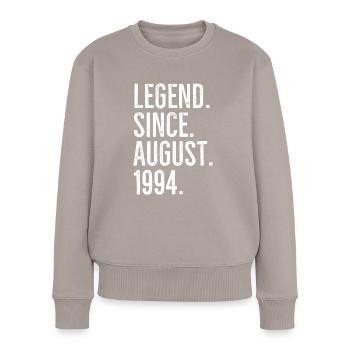 Legende seit August 1994 - Frauen Premium Bio Pullover - Taupe - Vorne - Julia (174cm)