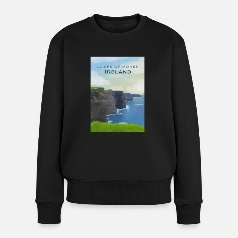 Klippen von Moher - Frauen Premium Bio Pullover - Schwarz
