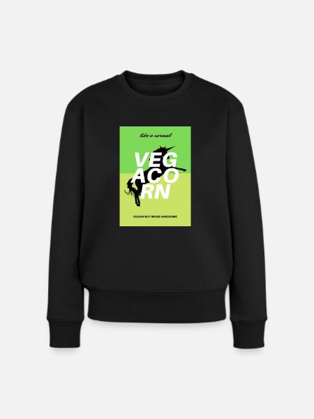 Vegacorn - Frauen Premium Bio Pullover - Schwarz