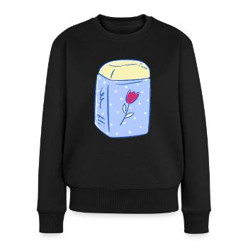 pot senteur fleur. - Pull Premium bio Femme - noir - Devant - Julia (174cm)