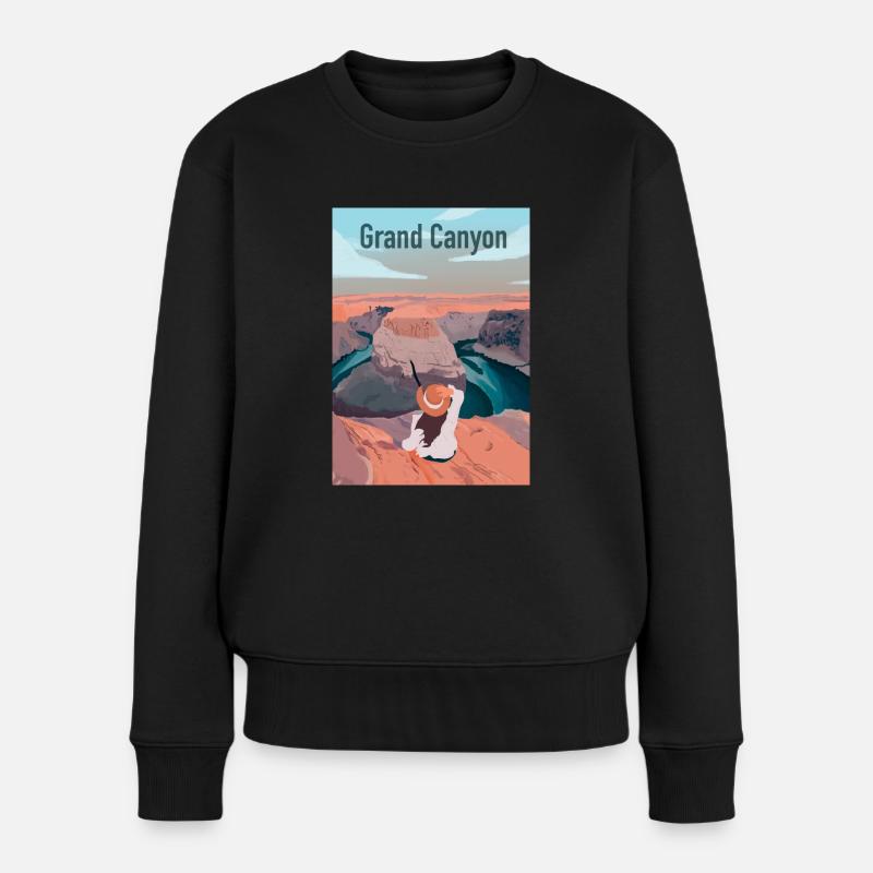 Großer Canyon - Frauen Premium Bio Pullover - Schwarz