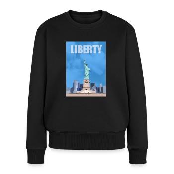 statue de la liberté - Pull Premium bio Femme - noir - Devant - Julia (174cm)