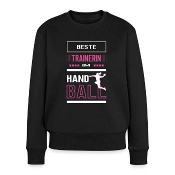 Handball Trainerin beste Handballtrainerin Frauen - Frauen Premium Bio Pullover - Schwarz - Vorne - Julia (174cm)