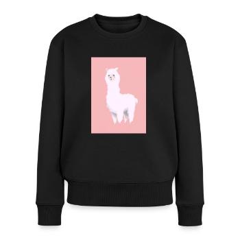 Pastell-Alpaka - Frauen Premium Bio Pullover - Schwarz - Vorne - Julia (174cm)