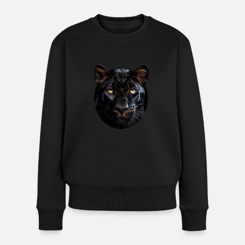 Panther - Frauen Premium Bio Pullover - Schwarz