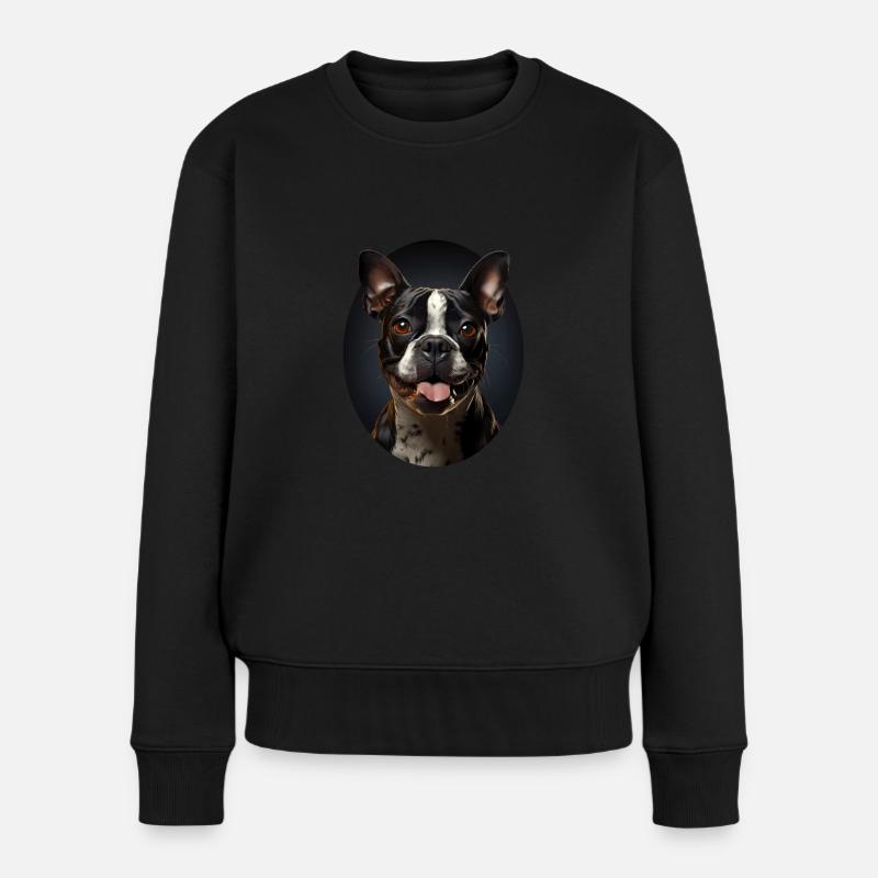 Hund - Frauen Premium Bio Pullover - Schwarz