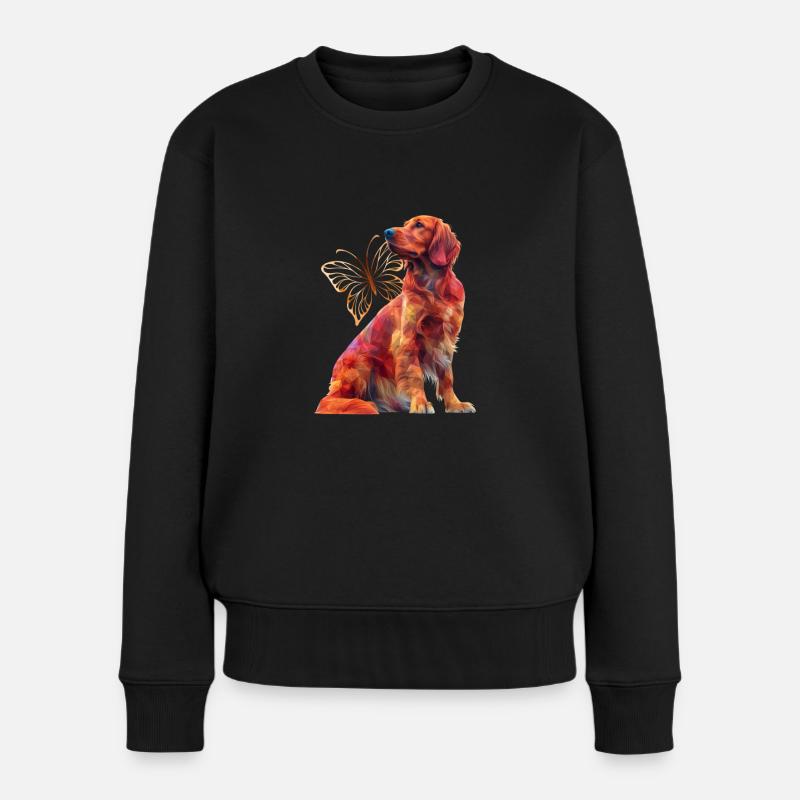 Setter irlandais - Pull Premium bio Femme - noir