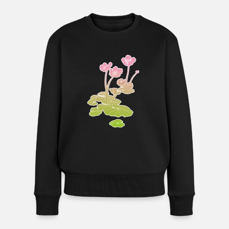 Water Lily - Frauen Premium Bio Pullover - Schwarz