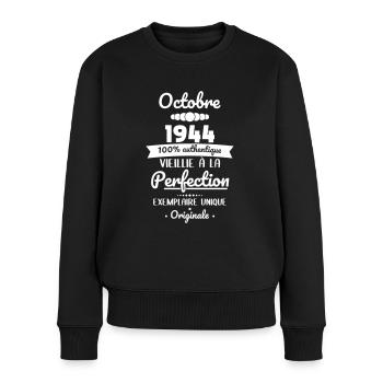 80th Anniversary - October 1944 Original - Women's Premium Organic Jumper - black - Front - Julia (174cm)