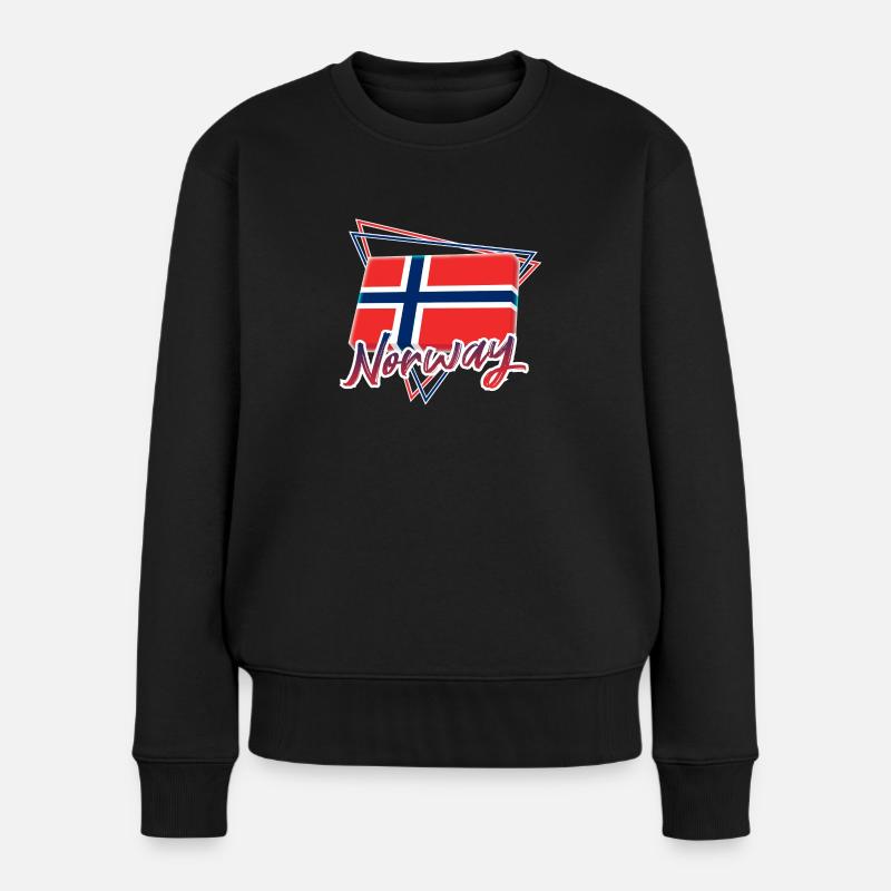 Norwegen - Frauen Premium Bio Pullover - Schwarz