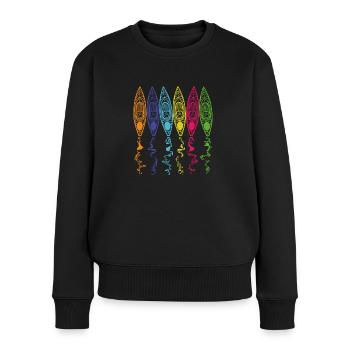 Kayak Canoë Kayak Kayaker Rétro Vintage - Pull Premium bio Femme - noir - Devant - Julia (174cm)