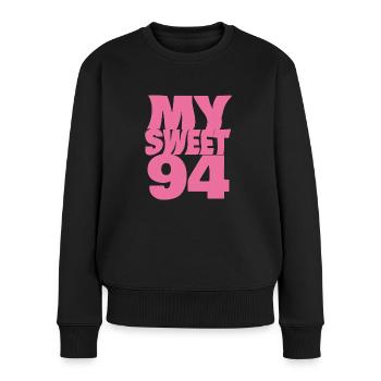 Sweet 94 - Frauen Premium Bio Pullover - Schwarz - Vorne - Julia (174cm)