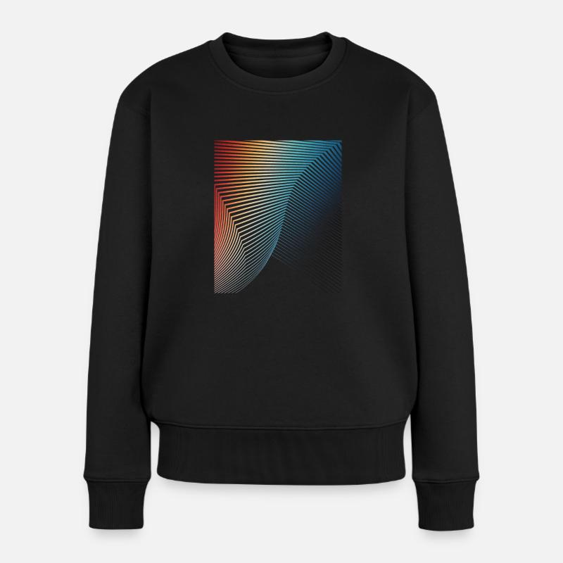 abstraktes geometrisches Muster Spirale Welle - Frauen Premium Bio Pullover - Schwarz