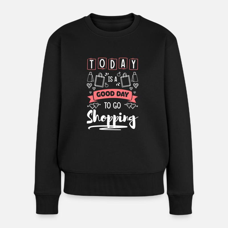 Einkauf Shopaholik Kaufen Geld - Frauen Premium Bio Pullover - Schwarz