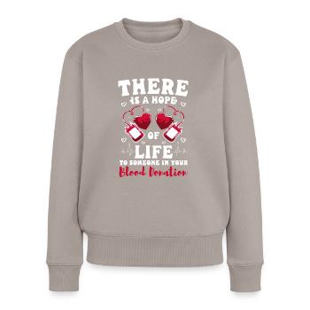 Blood Donation Help Social - Women's Premium Organic Jumper - taupe - Front - Julia (174cm)