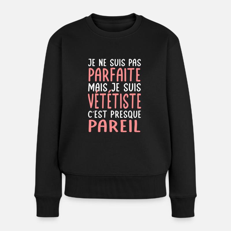 Je ne suis pas parfaite mais je suis vététiste - Pull Premium bio Femme - noir