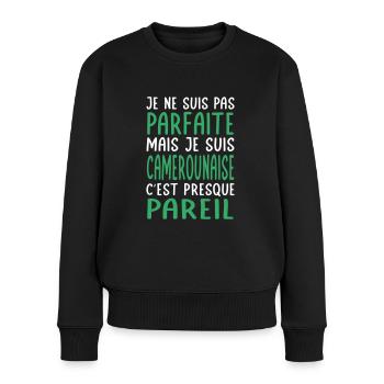 Je ne suis pas parfaite mais je suis Camerounaise - Pull Premium bio Femme - noir - Devant - Julia (174cm)