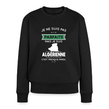 Je ne suis pas parfaite mais je suis Algérienne - Pull Premium bio Femme - noir - Devant - Julia (174cm)