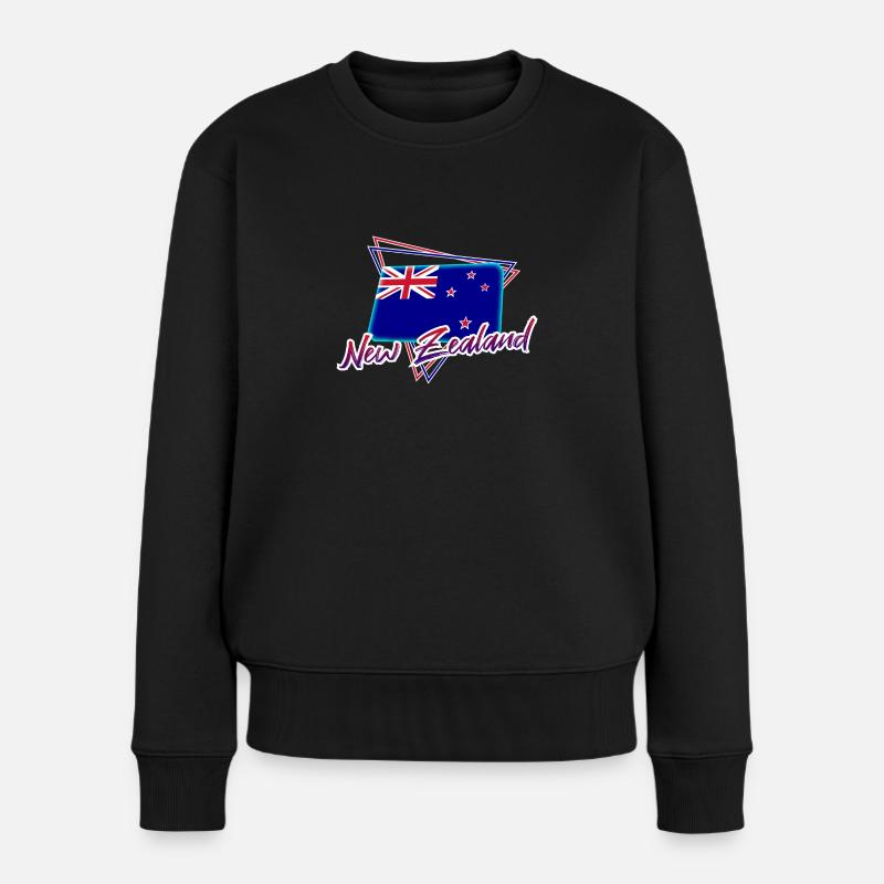 Neuseeland - Frauen Premium Bio Pullover - Schwarz