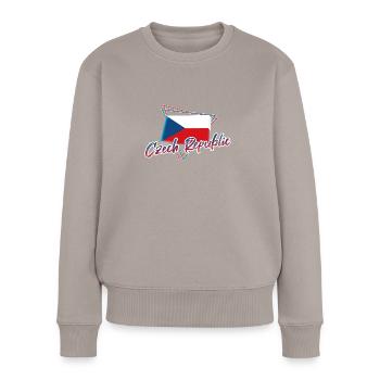 Tschechische Republik - Frauen Premium Bio Pullover - Taupe - Vorne - Julia (174cm)