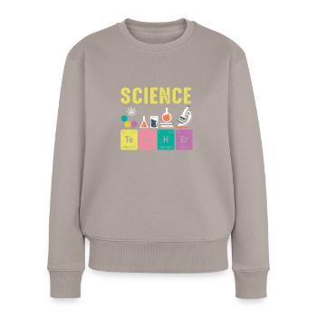 Éléments réguliers des professeurs de sciences - Pull Premium bio Femme - taupe - Devant - Julia (174cm)