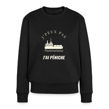J'peux pas j'ai peniche - Pull Premium bio Femme - noir - Devant - Julia (174cm)