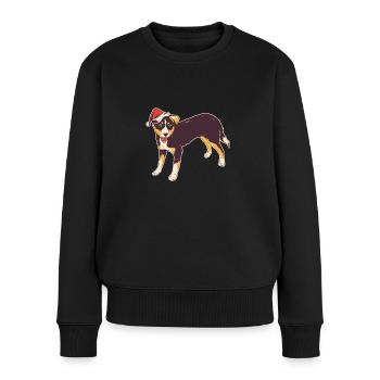 Appenzeller Sennenhund Santa Claus hat - Women's Premium Organic Jumper - black - Front - Julia (174cm)