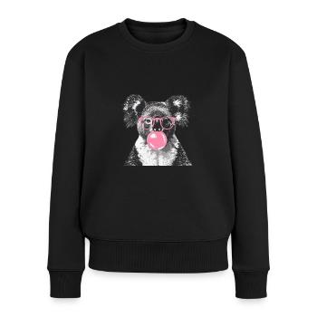 Koala mit Sonnenbrille Bubblegum für einen - Frauen Premium Bio Pullover - Schwarz - Vorne - Julia (174cm)