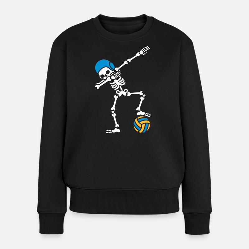 DAB DABBING Skelett Wasserball Halloween - Frauen Premium Bio Pullover - Schwarz