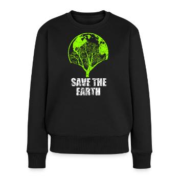 SAVE THE EARTH T-SHIRT - Pull Premium bio Femme - noir - Devant - Julia (174cm)